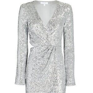 Jonathan Simkhai Silver Sequin Mini Dress